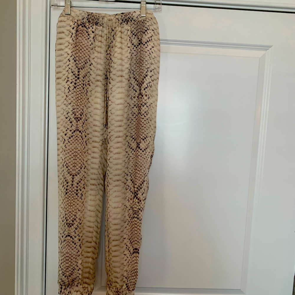 Haute Hippie silk snake joggers